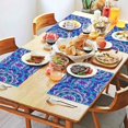 thumbnail image 2 of Vintage Boho Tribal Style Flax Placemats Set of 4, 12x18 Inch Artistic Washable Table Mats, Rustic Nordic Decor for Ethnic Kitchen or Farmhouse Dining Room, 2 of 6