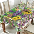 thumbnail image 4 of Coolnut Mardi Gras Tablecloth, Waterproof Washable Polyester Square Table Cover, Durable Tablecloth for Kitchen Dining Table Party Decor, 60"X 90", 4 of 7