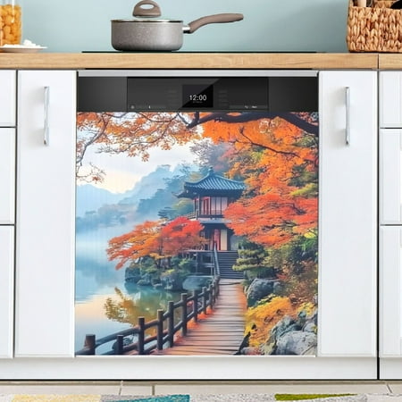 

Ryvnso Autumn Lake Landscape Dishwasher Magnetic Refrigerator Magnet Cover Kitchen Home Decorative 23 x26