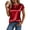 #174-Red, variant on Craaazy Women's Loose Fit Solid Color Satin Round Neck Short Sleeve Casual Blouse Lightweight Elegant Business Casual Wear Top Gifts