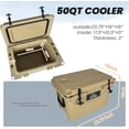 thumbnail image 5 of 50 Quart Ultra-Light Hard Shell Cooler, Khaki Insulated Ice Chest with 6-Day Ice Retention for Camping, Tailgating, Job Site & Outdoor Activities, 5 of 9