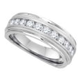 thumbnail image 1 of 10kt White Gold Mens Round Diamond Band Wedding Anniversary Ring 1.00 Cttw, 1 of 1