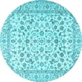 thumbnail image 1 of Ahgly Company Indoor Round Persian Light Blue Traditional Area Rugs, 3' Round, 1 of 4