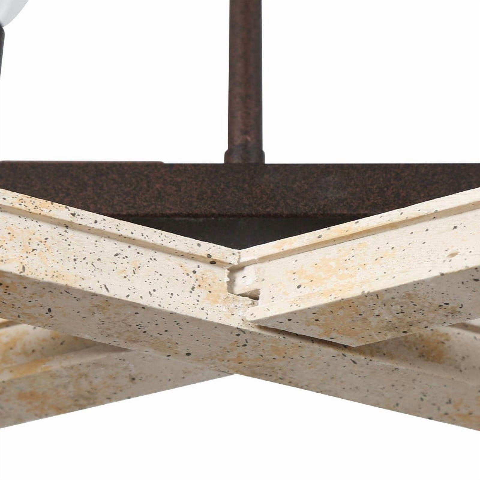 LNC Integrifolia 4-Light Rustic Wood and Iron Linear Chandelier for Kitchen Island