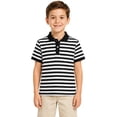 thumbnail image 2 of Kids' Short Sleeve Casual Polo Top Striped Weekend Polo Shirt Youth Collared Top, 2 of 5