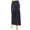 thumbnail image 3 of Fashion2Love Women's Juniors/Plus Size Stretch Denim Long Skirt with Frayed Hem, 3 of 6