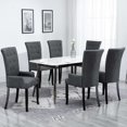 thumbnail image 1 of vidaXL Dining Chairs with Armrests 6 pcs Dark Grey Fabric, 1 of 5