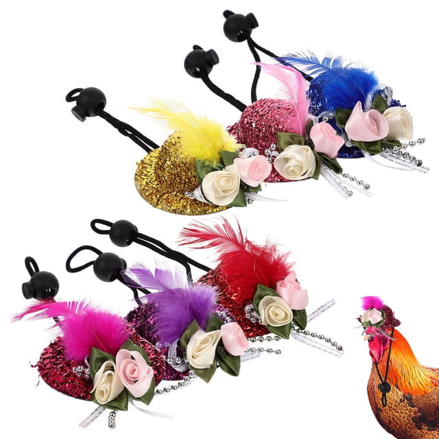 6Pcs Decorative Hen Hats Wear-resistant Bird Hats Interesting Parrot Hats Chicken Accessory