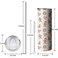 thumbnail image 5 of 20oz White Christmas Gingerbread Man Pattern Skinny Tumblers Stainless Steel Tumbler with Lid and Straw,Vacuum Insulated Double Wall Travel Tumbler Cups with Cleaning Brush for Coffee,Tea, 5 of 6
