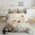 thumbnail image 2 of Manfei Cardinal Bird 2pcs Bedding Comforter Set,Tree Branches Twin Comforter Sets,Floral Animal Breathable Bedding Set,Ultra Soft Flower Home Decor,Reversible, 2 of 8