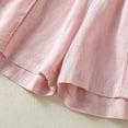 thumbnail image 5 of Women's Linen Cotton Pants Elastic Waist Shorts with Pockets, Lightweight Casual Summer Shorts, Lounge Beach | VerBelle,Pink M, 5 of 7