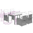 thumbnail image 4 of vidaXL 5 Piece Garden Dining Set with Cushions Grey Poly Rattan, 4 of 5