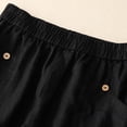 thumbnail image 5 of Mifsaly Womens Summer Shorts Button Details High Waisted Wide Leg Shorts with Pockets Lightweight Relaxed Fit Daily Wear Casual Summer Outfits Black,XXXXL, 5 of 7
