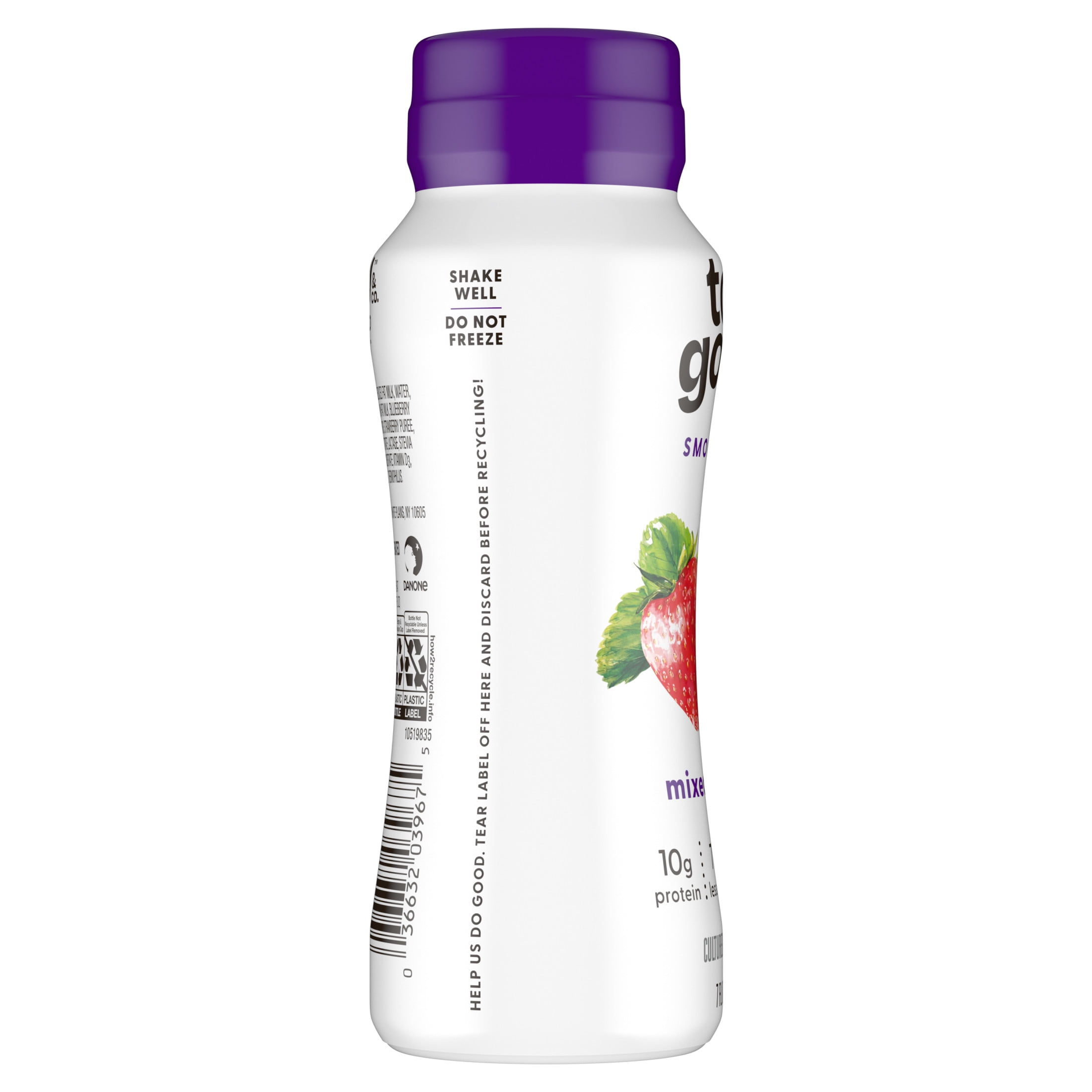 Too Good & Co. Mixed Berry Smoothie, Yogurt-Cultured Dairy Drink, Lower Sugar, 7 fl oz Bottle