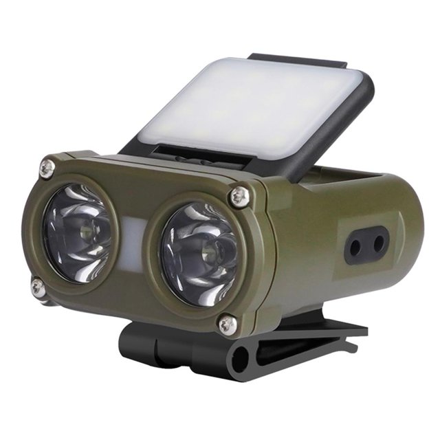 Lámpara De Cabeza Linterna frontal de inducción LED de 1200 mAh, 700 lm, tipo C, recargable, impermeable, verde militar Likrtyny Para estrenar