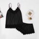 thumbnail image 3 of Conjunto de pijama sexy de seda para mujer: camisola y pantalones cortos de satén, tirantes ajustables con cuello en V, lencería para dormir y ocasiones especiales, tejido con mezcla de spandex, 3 of 8