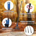 thumbnail image 5 of Rake for Leaves with 18 Metal Tines 10-18" Expandable Head Rakes Adjustable Handle for Lawn Leaf Rake Yard Tools for Collecting Leaves, Grass Clippings, Garbage Blue, 5 of 9