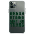 thumbnail image 1 of DistinctInk Clear Shockproof Hybrid Case for iPhone 11 Pro MAX (6.5" Screen) - TPU Bumper Acrylic Back Tempered Glass Screen Protector - Grass Stains Ain't No Thang, 1 of 1