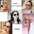 thumbnail image 2 of Heart Sunglasses Rimless Thin Metal Frame Heart Shaped Sun Glasses Cute Eyewear For Women Blue Grey, 2 of 3