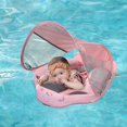thumbnail image 4 of Mambobaby Float with Canopy Newest Size Improved Non Inflatable Infant Baby Pool Float Smart Mambo Float Swim Trainer Add Tail Baby Swim Float Mambo Baby Float Solid Air Free Water Waist Swimming Ring, 4 of 5
