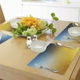thumbnail image 4 of Ambesonne Yellow and Blue Place Mats Set of 4, Polygon Fractal, Standard Size, Slate Blue Marigold, 4 of 6