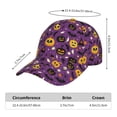 thumbnail image 3 of Baseball Cap, halloween purple background pumpkins Trucker Hats Women Dad Hat for Workouts - Baseball hat Adjustable Size, 3 of 7