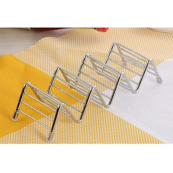 Taco Holder, taco holder stand,Stainless Steel Taco Rack, Good Holder Stand on Table, Hold 3 or 4 Hard or Soft Shell Taco, Safe for Baking as Truck Tray- Set of 2