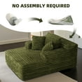 thumbnail image 4 of Kithkasa 67" Chaise Lounge Chair Indoor,Modern Corduroy Upholstered Boneless Sofa Bed with Soft Pillows and Deep Seat,Oversized Cloud Couches for Living Room, Bedroom, No Assembly, Green, 4 of 9