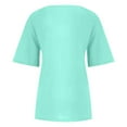 thumbnail image 5 of Patlollav Womens Short Sleeve Tops Plus Size Casual Loose Button Cotton Linen Top, 5 of 6