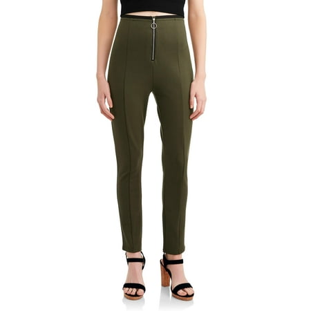 - Juniors' Zip Front Cropped Ponte Pant