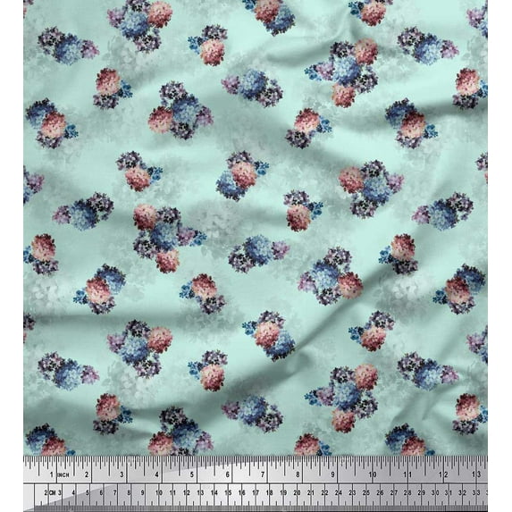 Soimoi Polyester Crepe Fabric Lilac Night Wear Printed Craft Fabric by The Yard 52 Inch Wide