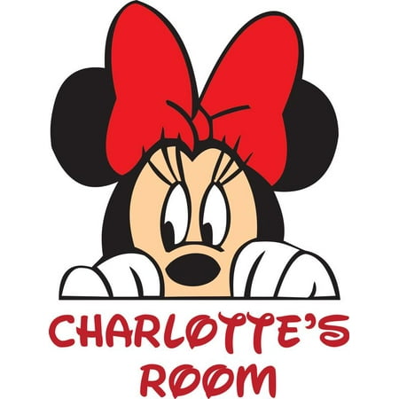 Personalized Name Vinyl Decal Sticker Custom Initial Wall Art Personalization Decor Girl Bedroom Minnie Mouse Disney Cartoon Character 12 Inches x 12 (Best Disney Character Names)