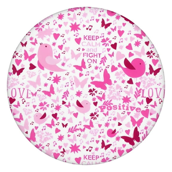 Pink Breast Cancer Round Fitted Tablecloth with Elastic Edge,Dining Table Cover Waterproof,Outdoor Round Tablecloth for Camping,Dining,Indoor and Outdoor