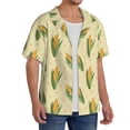 thumbnail image 2 of Balery Yellow Corn Camisa Casual de Manga Corta con Botones para Hombre, Texturizada, Estilo Cubano, para Playa, Verano-XX-Large, 2 of 5