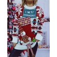 thumbnail image 4 of Suéteres de punto navideños de colores para mujer, botones, muñeco de nieve, jersey de manga larga, suéter de punto, ropa navideña de tendencia femenina, 4 of 5