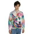 thumbnail image 4 of Hippie Bull Terrier Portrait Watercolor Tie-Dye Vintage Styles All Over Print 3D Baseball Jacket Bully Dog Lovers Gifts Idea Bomber Jacket Softball - 00014, 4 of 6