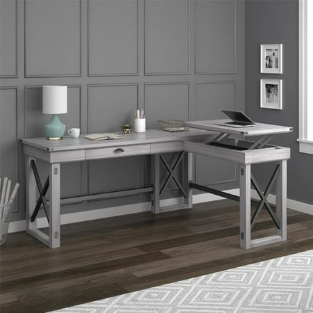 Ameriwood Home Wildwood L Shaped Desk With Lift Top Rustic White Ameriwood Home Wildwood L Shaped Desk With Lift Top Rustic White