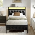 thumbnail image 1 of Cama Individual FABATO Cabecera Tapizada Luces LED, 1 of 6