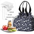 thumbnail image 4 of Pioneer Flower Floral Print Pattern Drawstring Lunch Bag Women - Drawstring Lunch Bag Insulated for Work Office - Stain-Resistant Large Lunchbags for Women with Multi-Pockets, 4 of 6