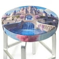 thumbnail image 3 of Bingfone Majestic Fantasy Castle Padded Round Bar Stool Cover Cushion with Elastic Fabric Round Chair Seat - Majestic Fantasy Castle, 3 of 7