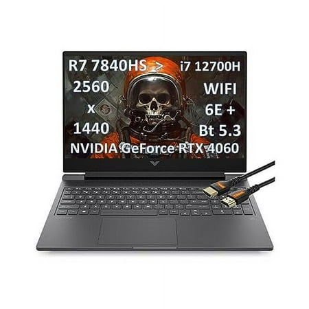 HP Victus 16" Gaming Laptop QHD 240Hz 2560 x 1440 5600MHz DDR5 AMD Ryzen 7-7840HS NVIDIA GeForce RTX 4060 8GB Mica Silver - 3ms Response Time (16GB RAM | 512GB PCIe SSD)