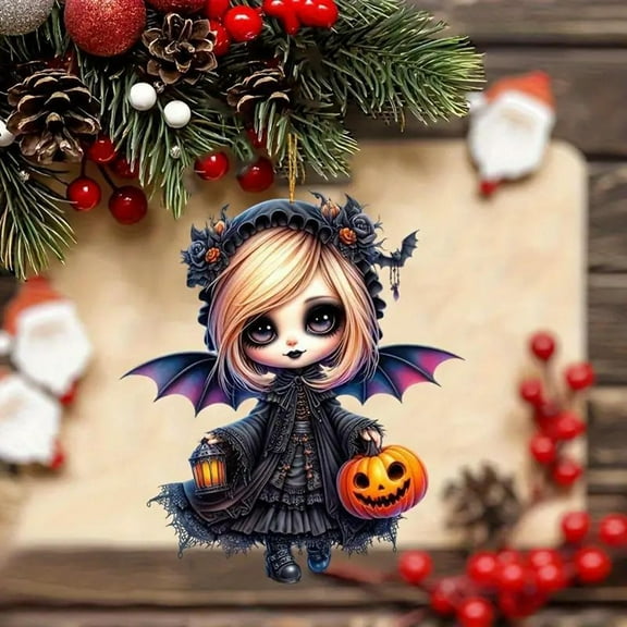 Kumdkd Halloween Car Decor - Acrylic Rearview Mirror Hanging Ornament for Christmas Tree & Vehicle Decoration