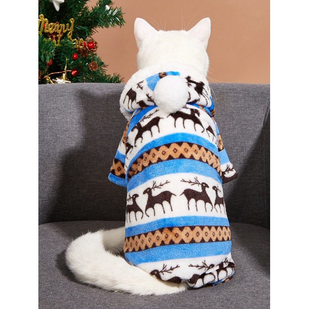 1pc Pet Jumpsuit For Autumn & Winter, Christmas Design (the Size Runs Small, It Is Recommended To Order One Size Larger)