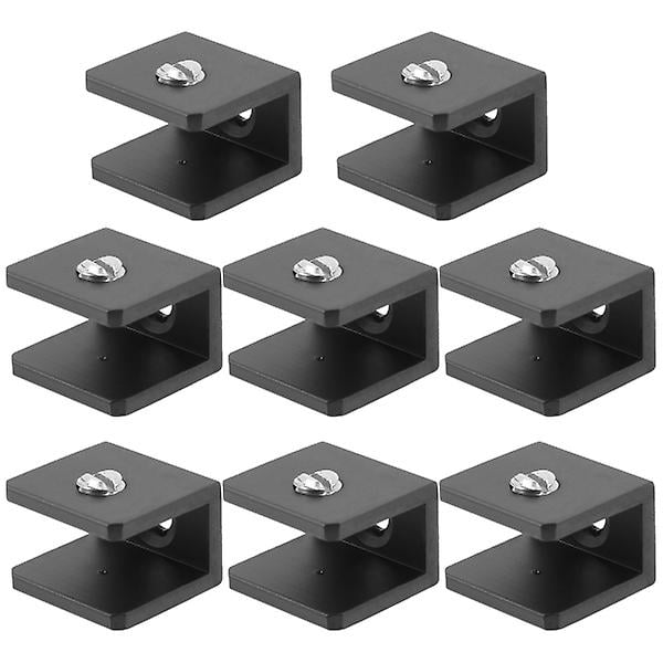 8 Pcs Black Shelfs Shower Glass Clamp Glass Shelf Clamp Clip Glass Shelf Brackets Shelf Support Brackets