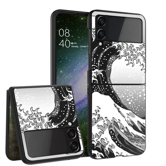 ANJ Hard Protective Printed Case Cover Compatible with Samsung Galaxy Z Flip 4 - Ocean Wave