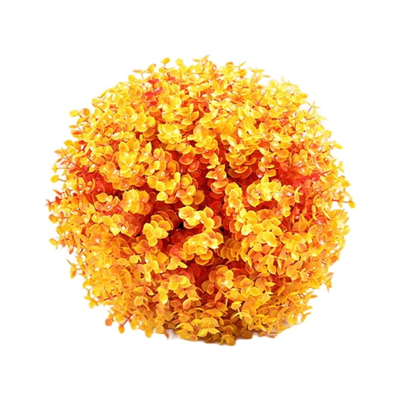 1 Pack Artificial Topiary Boxwood Topiary Balls Decorative Plant Greenery for Wedding Party Home Balcony Garden Decoration Orange(12 Inches)