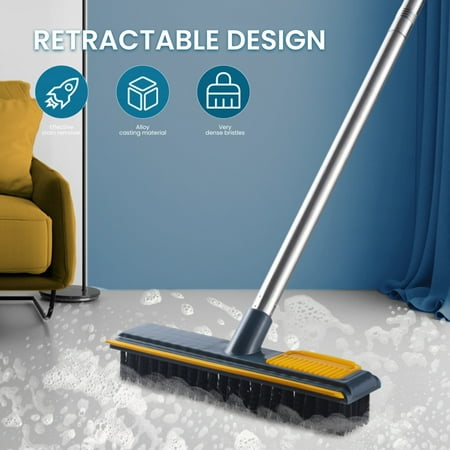 

CKCL Floor Scrub Brush With Long Handle Lightweight Portable Brush for Household Cleaning(Blue)