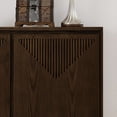 thumbnail image 5 of Mid Century Modern V-Shape Storage Cabinet, Dark Walnut Buffet for Slim Spaces in Living Room and Hallway，Brown, 5 of 8