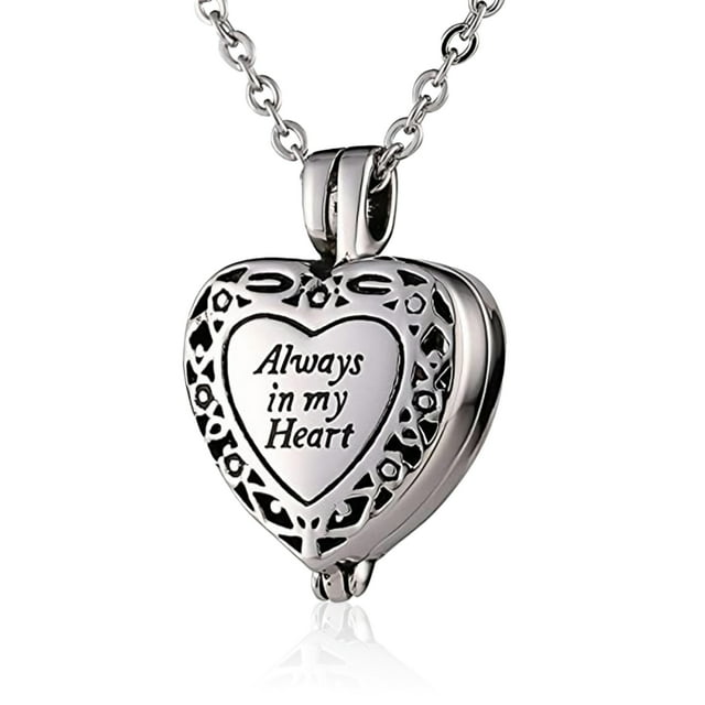 Greeniant Collar con medallón de corazón personalizado, collar de recuerdo delicado y único, urnas para cenizas de mascotas humanas Memoriales de mascotas