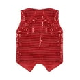thumbnail image 3 of Yhong Boys Girls Shiny Sequins Shirt Vest Hip Hop Jazz Choir Dance Waistcoat Tops Jacket Performance Red 160, 3 of 7